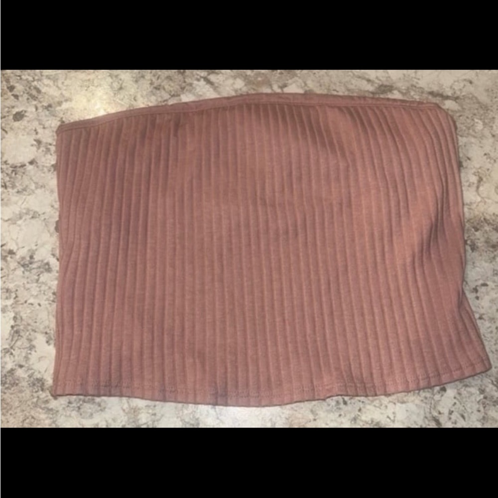 Victoria's Secret PINK Ribbed Unlined Tube Top Crop  Large NWOT